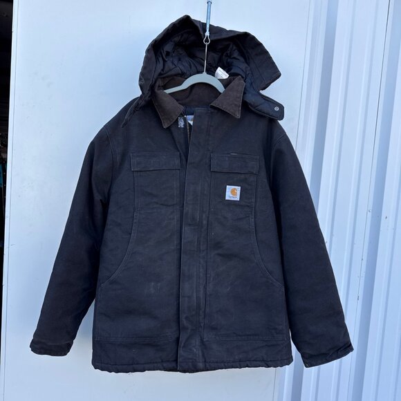 Carhartt Other - Vintage Mens Carhartt C03 BLK Arctic Quilt Lined Canvas Chore Jacket Sz XXL 48